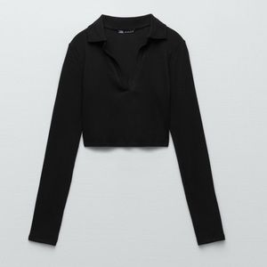 Zara Ribbed Polo Long Sleeve NWT